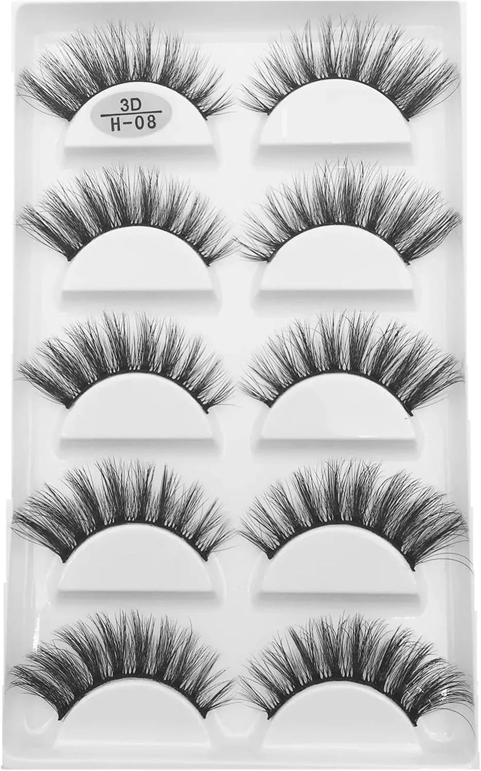 Ресницы UAMOU 3D Mink 5 пар H08 натуральные длинные