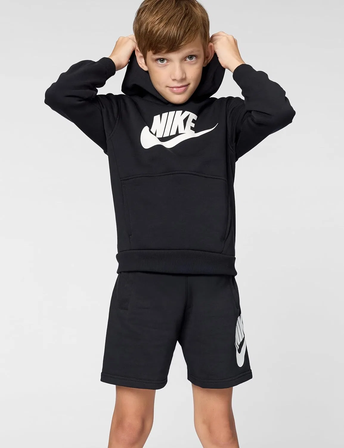 Шорты для активного отдыха Nike флис на футере, черный/серый — фото 2