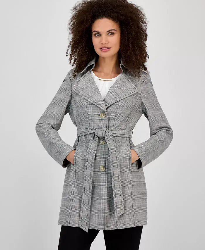 

Пледовый тренч с поясом, Regular и Petite Kasper, загар/бежевый