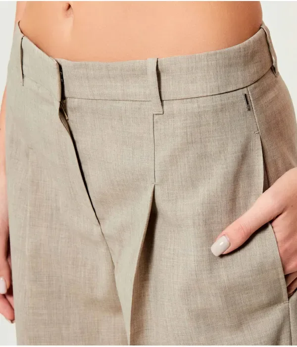 Шерстяные брюки Tiana4 regular fit Boss, бежевый — фото 4