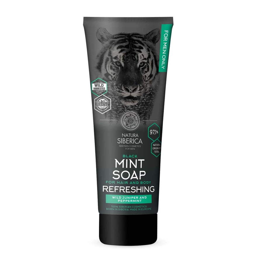 

SIBERICA MEN Мятное мыло для тела и волос 200 мл натуральное черное Natura Siberica