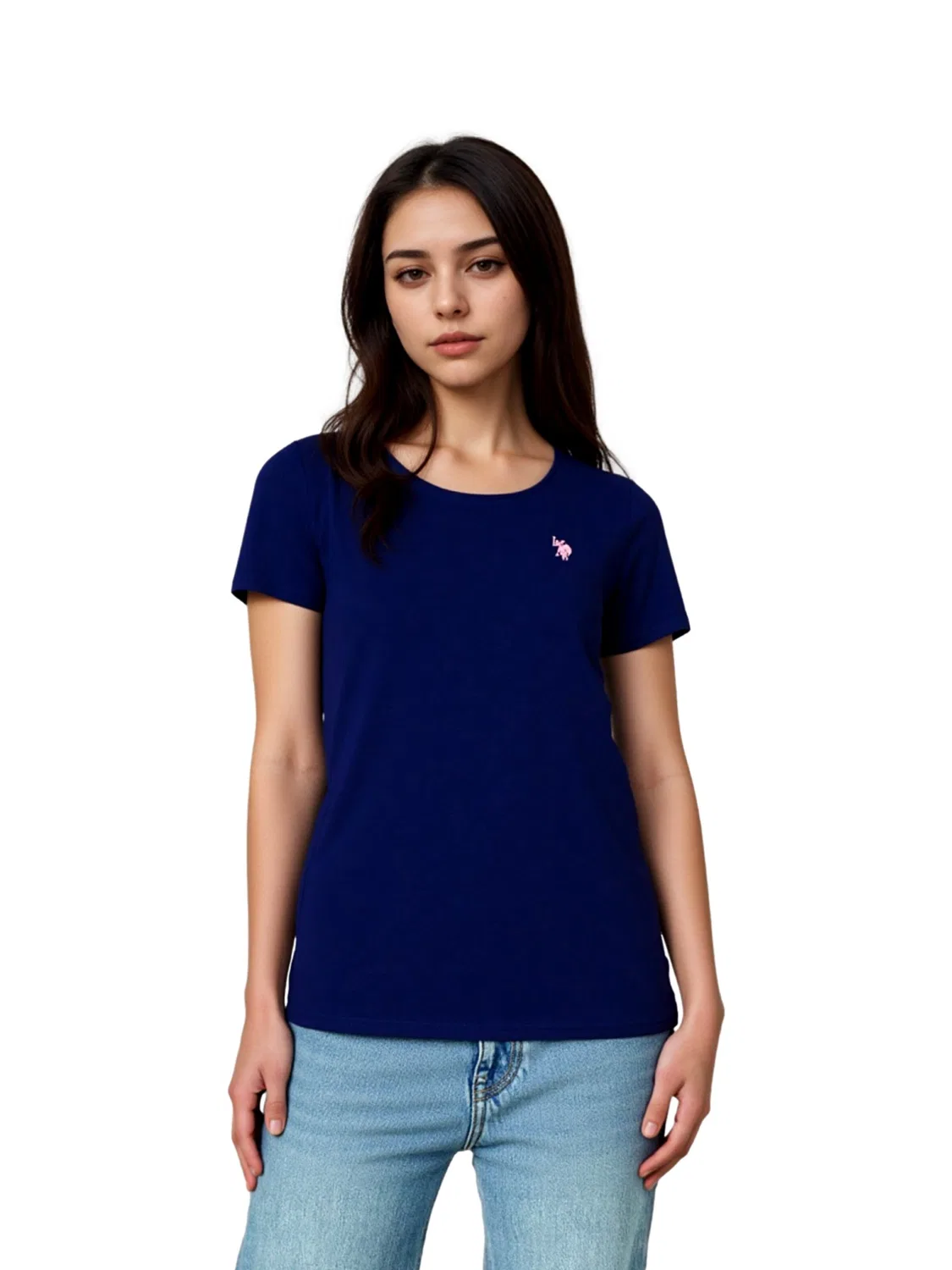 Футболка U.S. POLO ASSN. Rundhals темно-синего цвета — фото 3