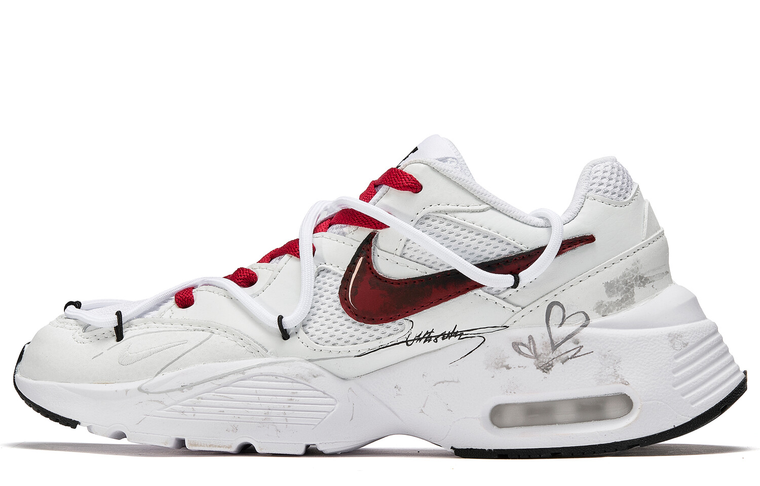 

Кроссовки Air Max Fusion женские с низким верхом, красные/белые Nike