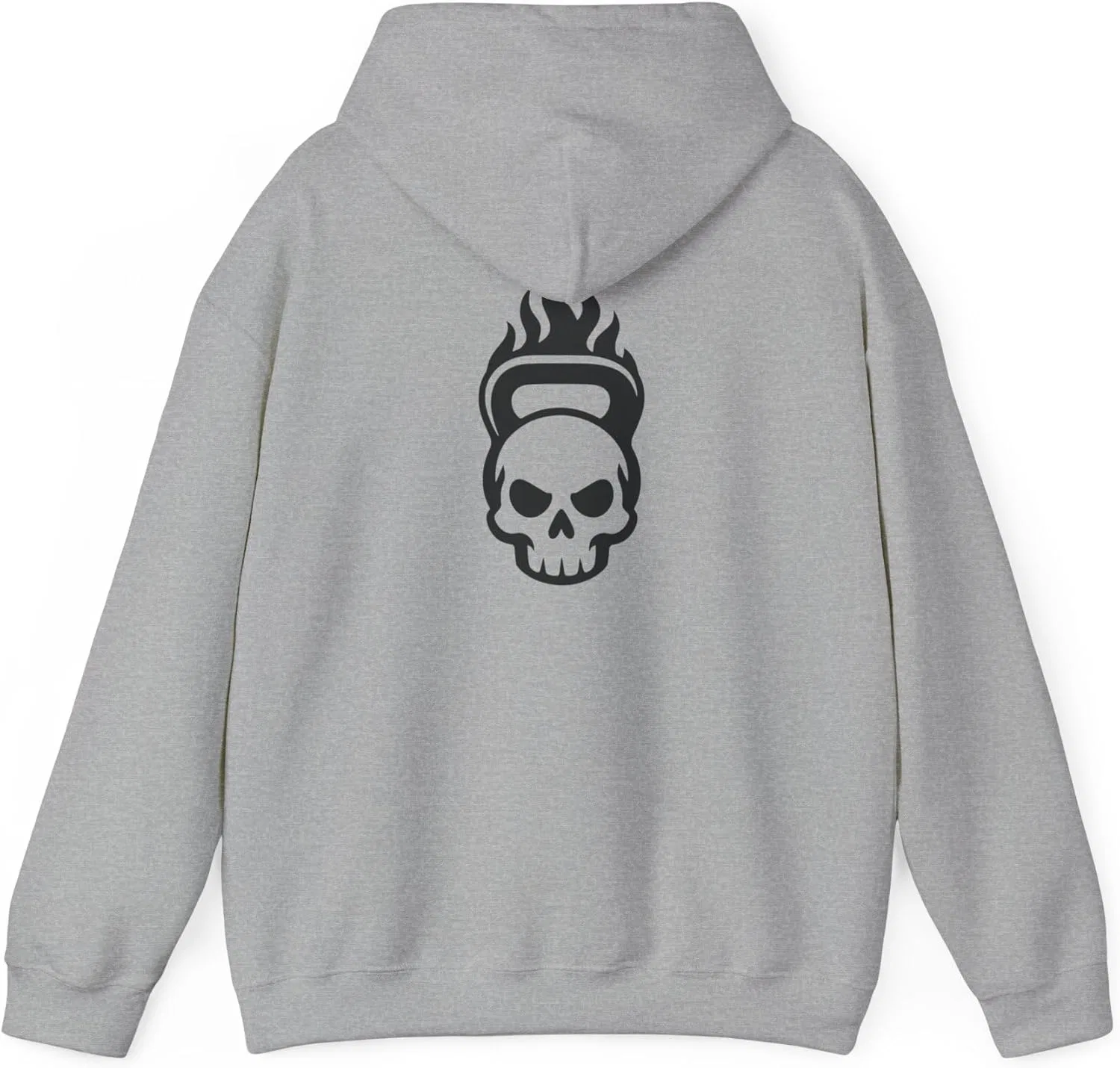 Толстовка с капюшоном Skull Flame, унисекс худи, свитшот с принтом, повседневная одежда, стритвир, уникальный айтем GENERIC, серый