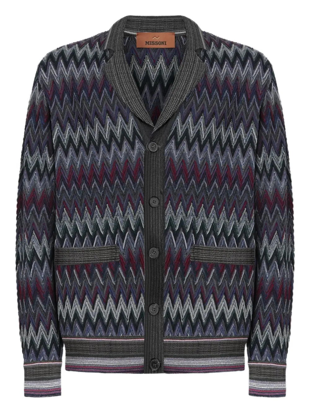 

Кардиган с шалевым воротником и шевронным узором Missoni, серый