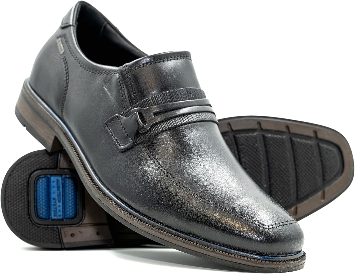 

Мужские классические туфли PEGADA из натуральной кожи, комфорт с эффектом памяти, современный повседневный оксфорд, модель 126312, без шнурков, черный