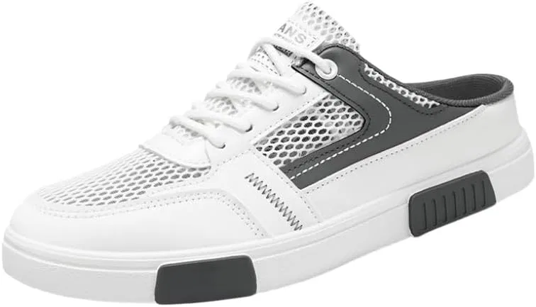 Лоферы повседневные, дышащие, Men's Plus-Size, White Gray Fusecottc
