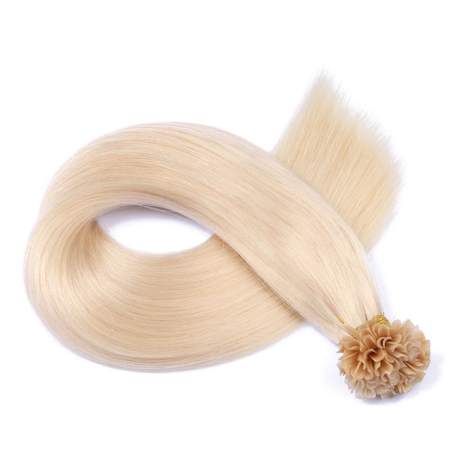 Наращивание волос novon Hair Extensions Keratin Bonding U-Tip, 50 прядей, 50 см, 1 г, #60 Белый блонд Novon — фото 2