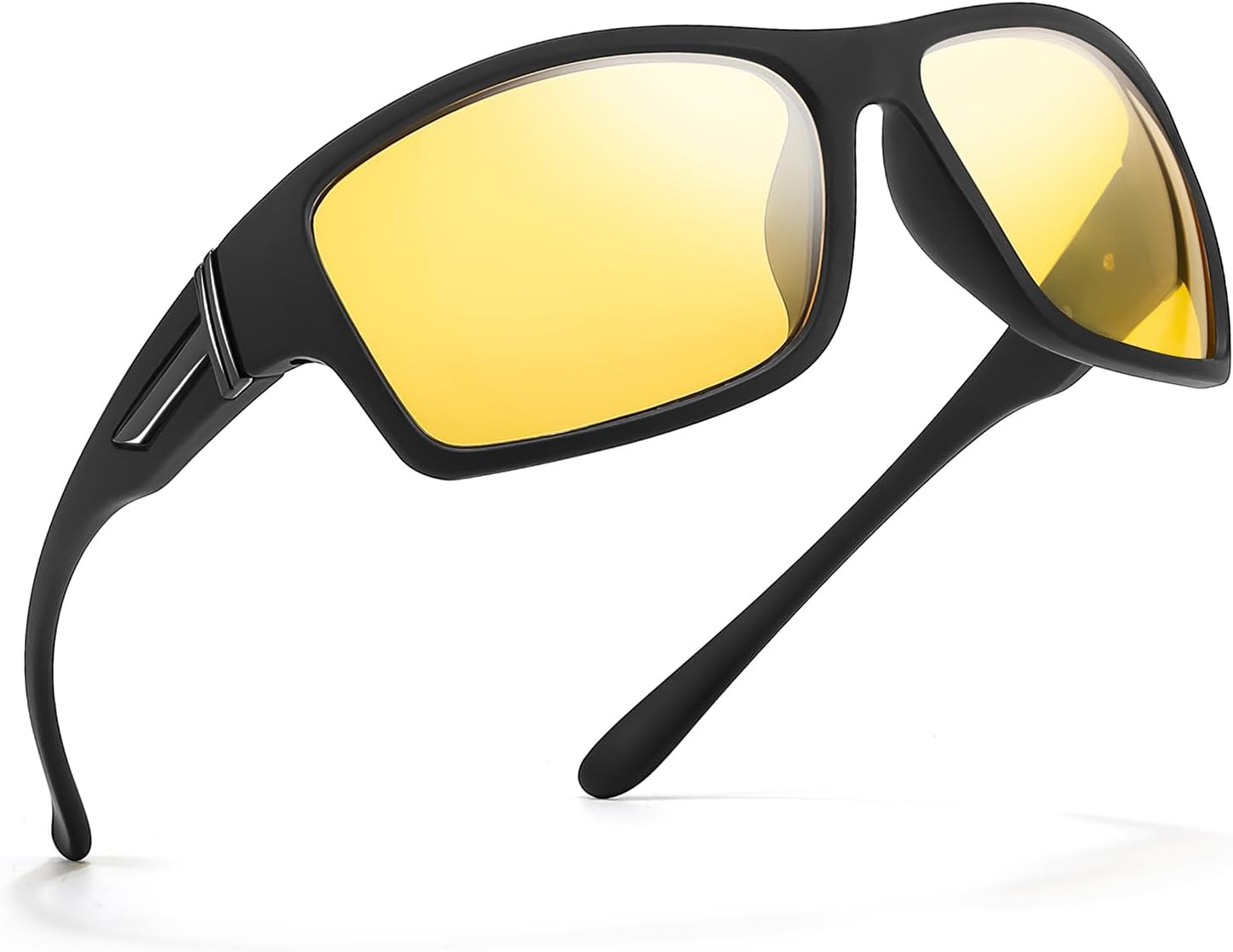 

Очки для вождения в ночное время FIMILU с зажимом для мужчин, поляризованные, уменьшают блики и улучшают зрение в темное время суток, металлическая оправа, C1 Black Frame/Yellow Lens