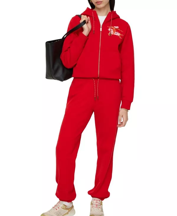 

Спортивные штаны из хлопка с акварельным рисунком Burberry, красный