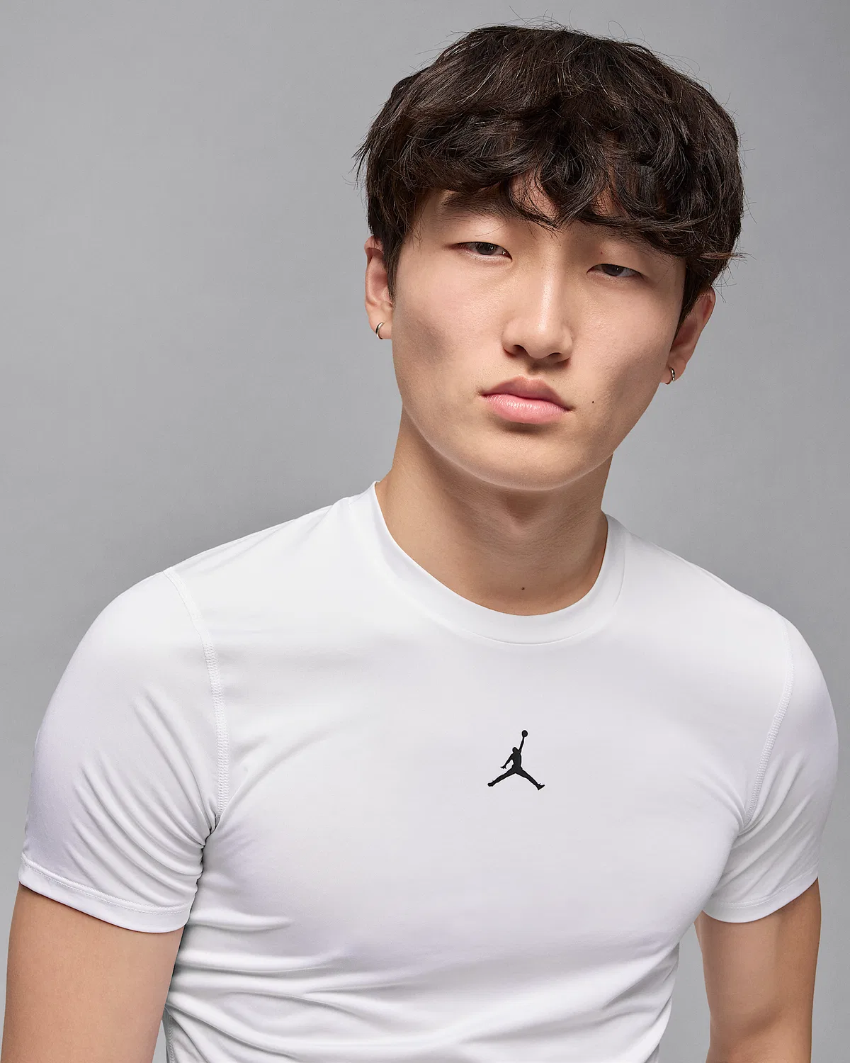 Мужская базовая футболка с коротким рукавом Dri-FIT Jordan Sport, White/Black — фото 3