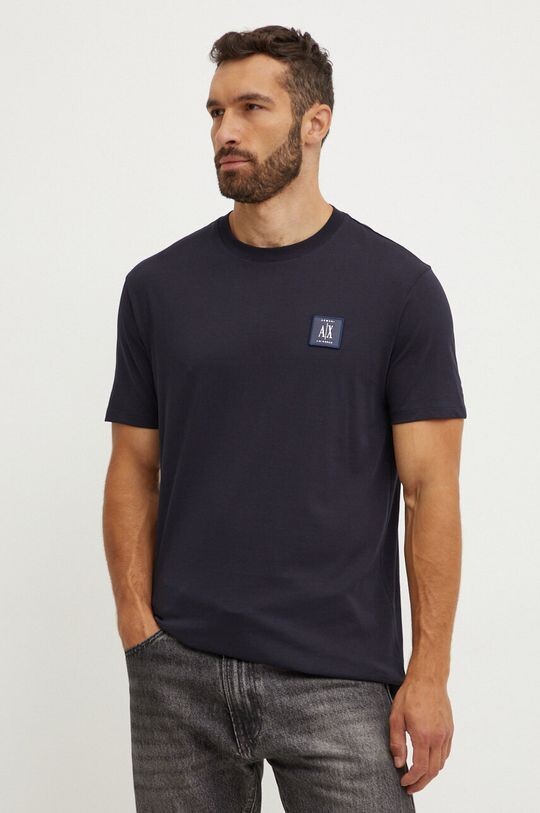 

Хлопковая футболка Armani Exchange, темно-синий