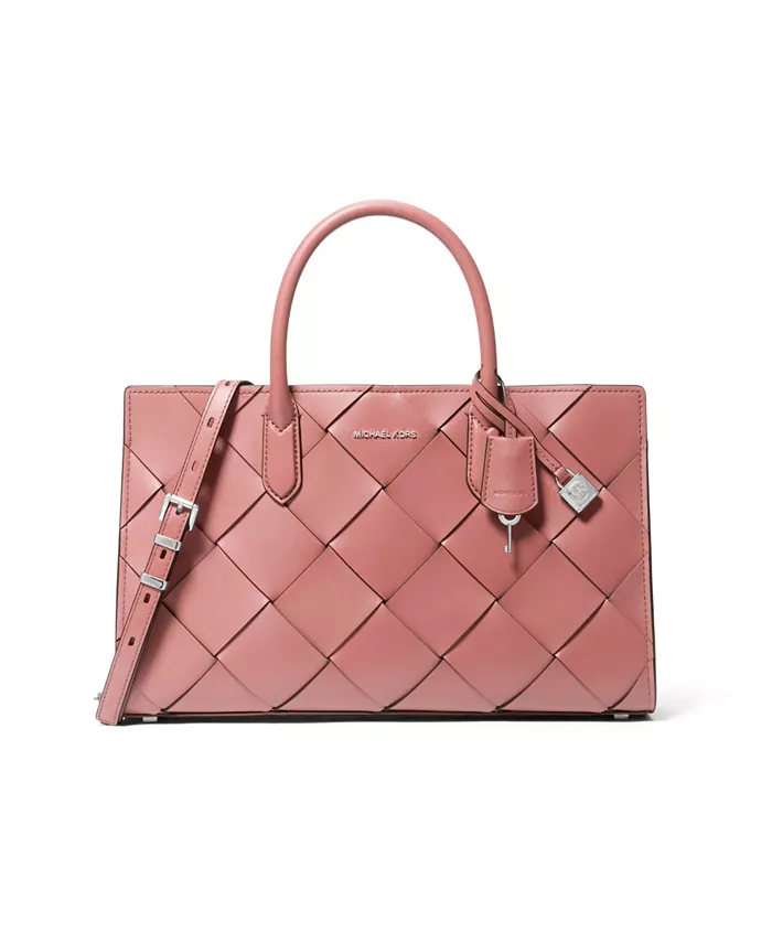 

Сумка East West из плетеной кожи Scarlett, средняя Michael Kors, розовый