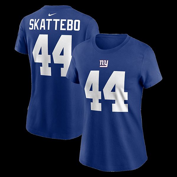 

Футболка женская Cam Skattebo Royal New York Giants с именем и номером Nike