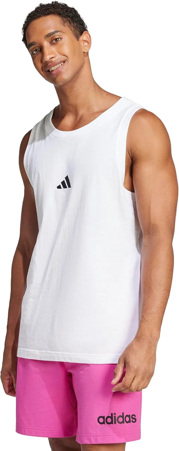 Мужской топ adidas Essentials Small Logo, хлопок, белый/черный