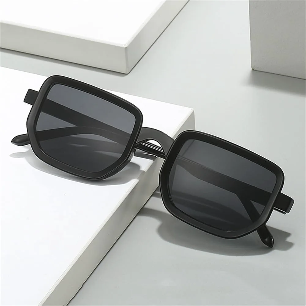 

Солнцезащитные очки прямоугольной формы для женщин и мужчин, с поликарбонатными линзами, тонкой оправой, винтажный стиль, защита от ультрафиолета UV400 HCPIHF, C4