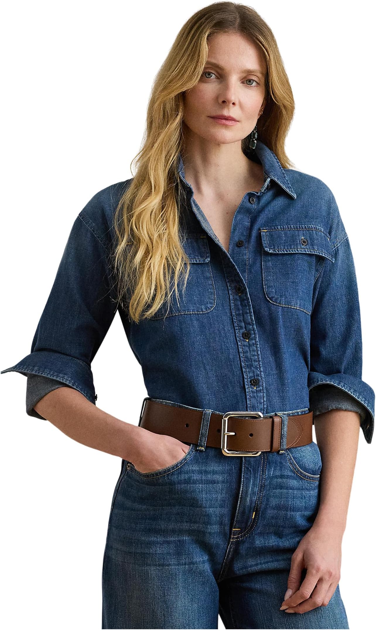 

Рубашка Lauren Ralph Lauren Denim Shirt, цвет Atecco Wash