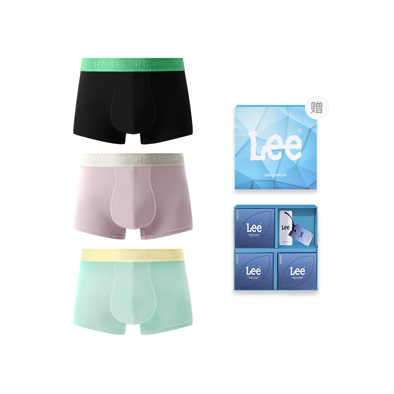 

Подарочные боксы Galaxy Underwear для мужчин, набор из 3 штук Lee, светло-зеленый