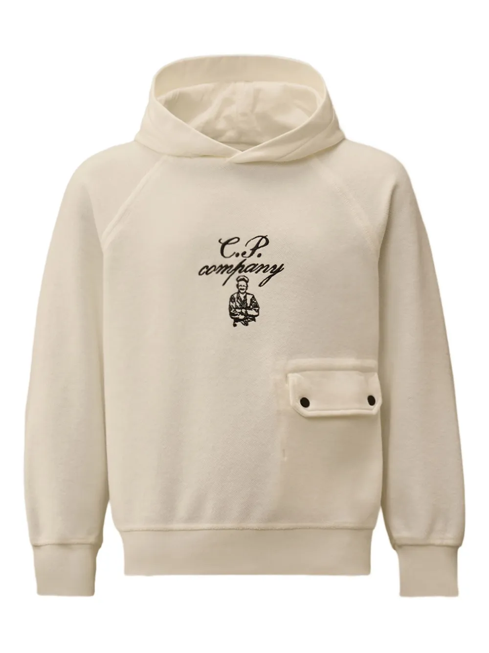 

Худи с логотипом и карманом C.P. Company Kids, белый