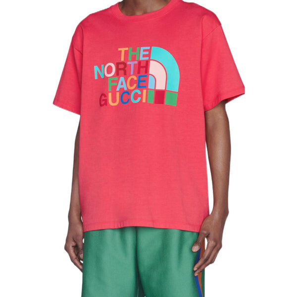 Футболка Gucci x The North Face Cotton T-Shirt 'Pink', розовая — фото 3