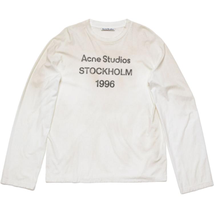 

Футболка с круглым вырезом и логотипом Acne Studios, Dirty White