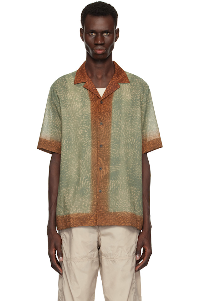 

Квадратная хлопковая рубашка Dries Van Noten, цвет mint