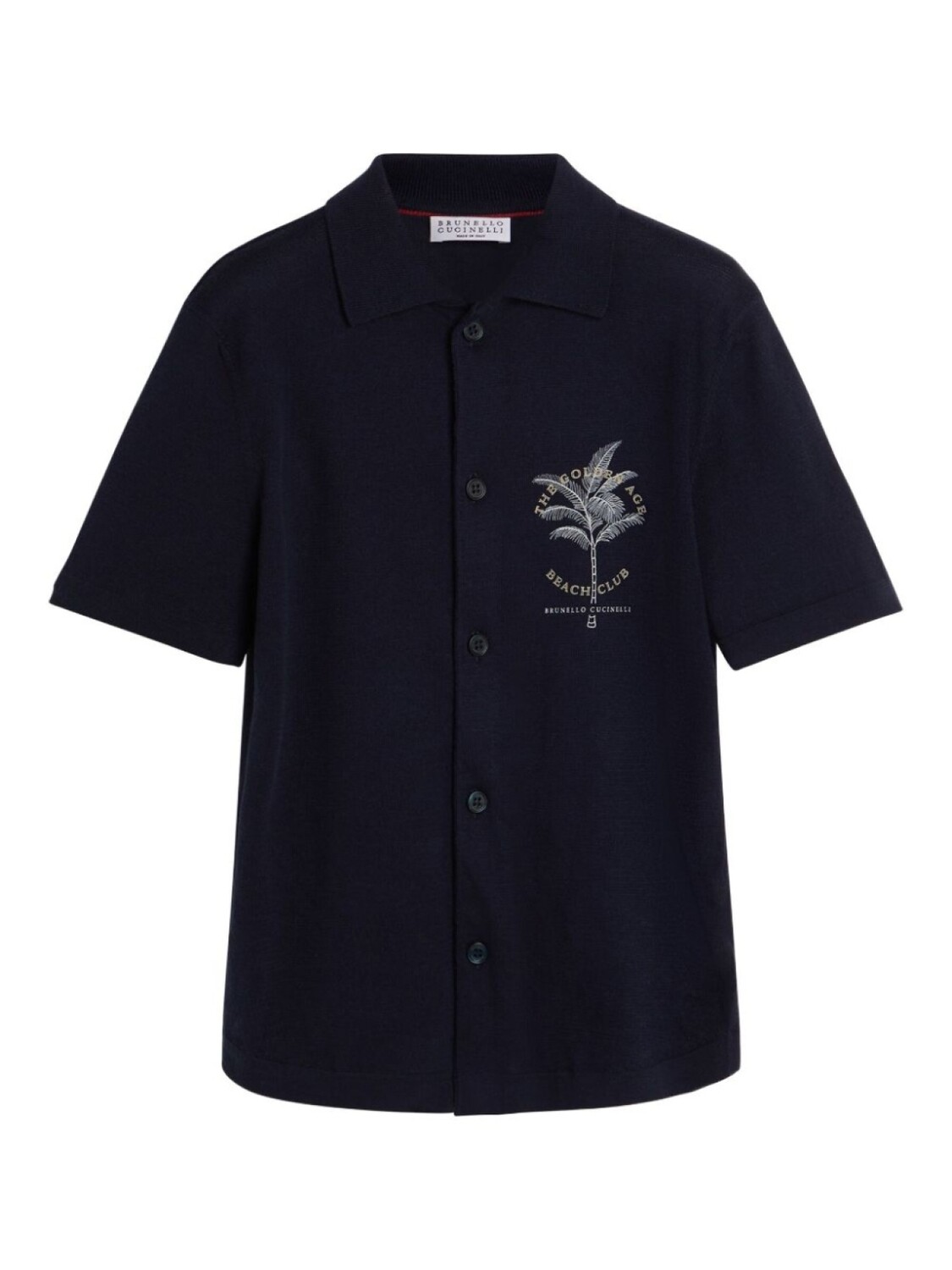 

Brunello Cucinelli Kids рубашка с вышивкой, синий