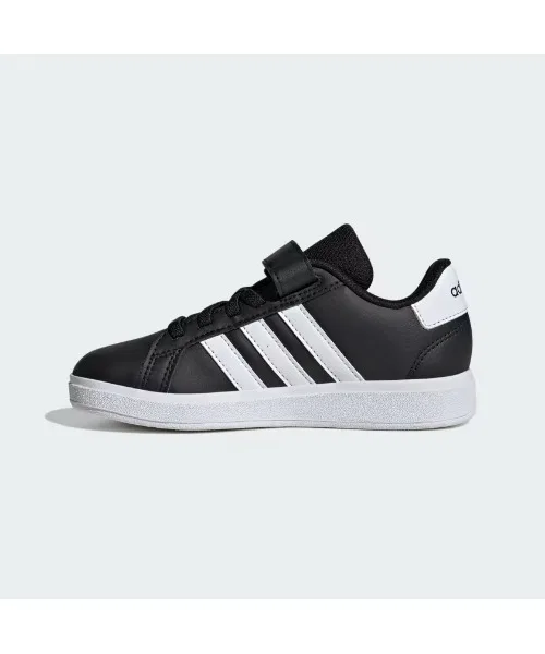 Детские кроссовки adidas GRAND COURT 2.0 EL C чёрные с белым — фото 3