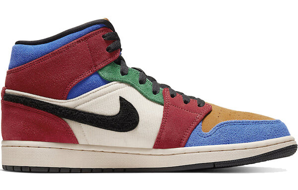 Кроссовки 1 mid x blue the great Air Jordan, белый — фото 2