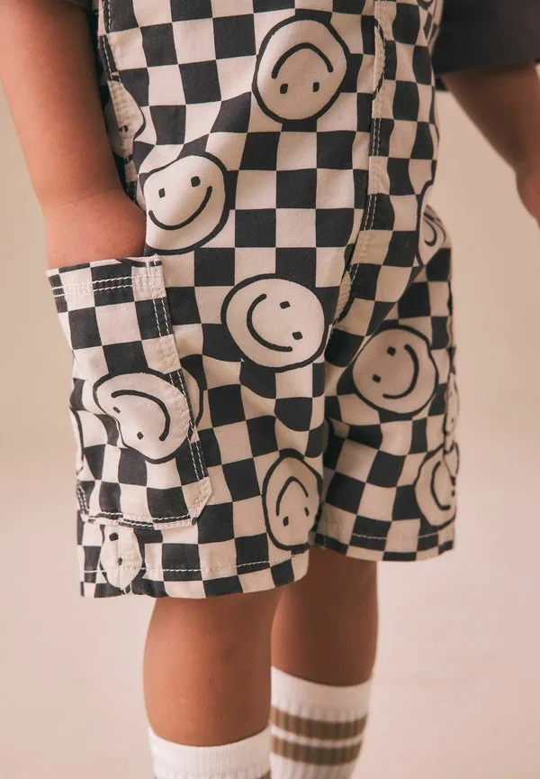 Комбинезон стандартного кроя Next, Black/Neutral Happy Face Checkerboard — фото 3