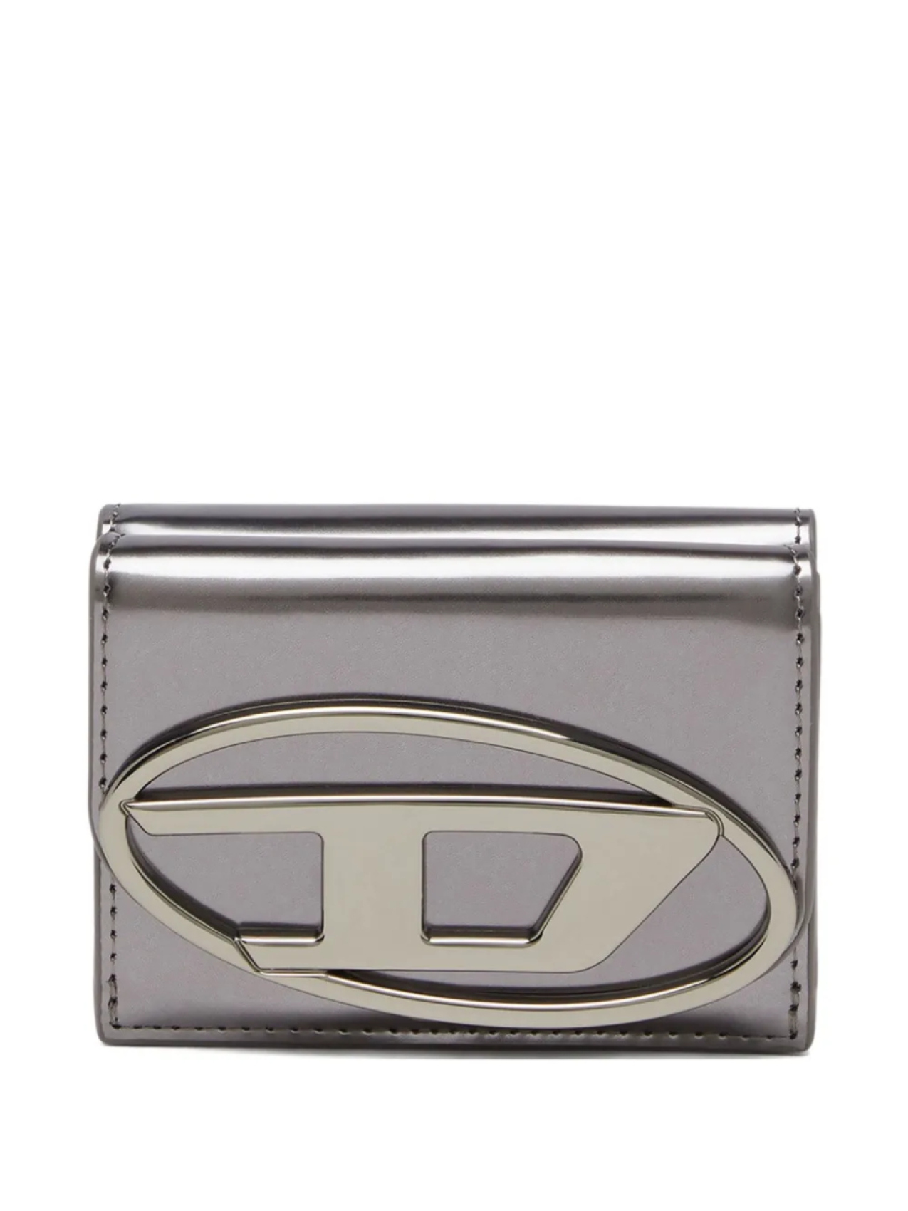 

Кошелек Diesel из зеркальной кожи в три сложения, серый