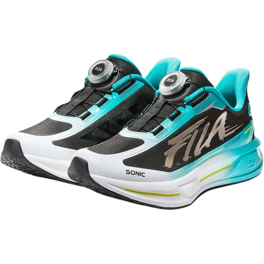 FILA KIDS Кроссовки SONIC Slip низкие детские, устойчивые к скольжению и истиранию, черно-зеленые — фото 4