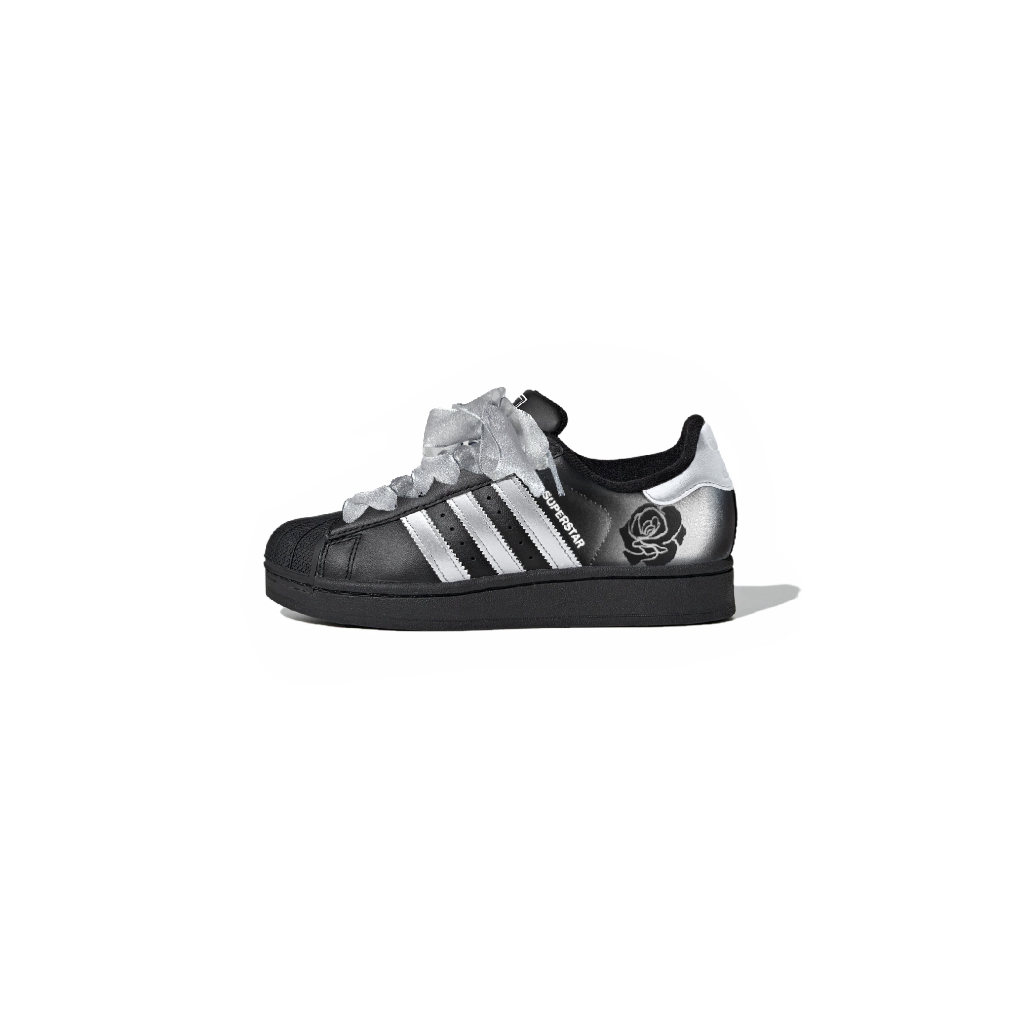 

Adidas Originals Кроссовки Superstar 2 Rose Tango Lightweight Shock Absorbers Low Top Kids' Skateboarding Shoes Silver Teenagers