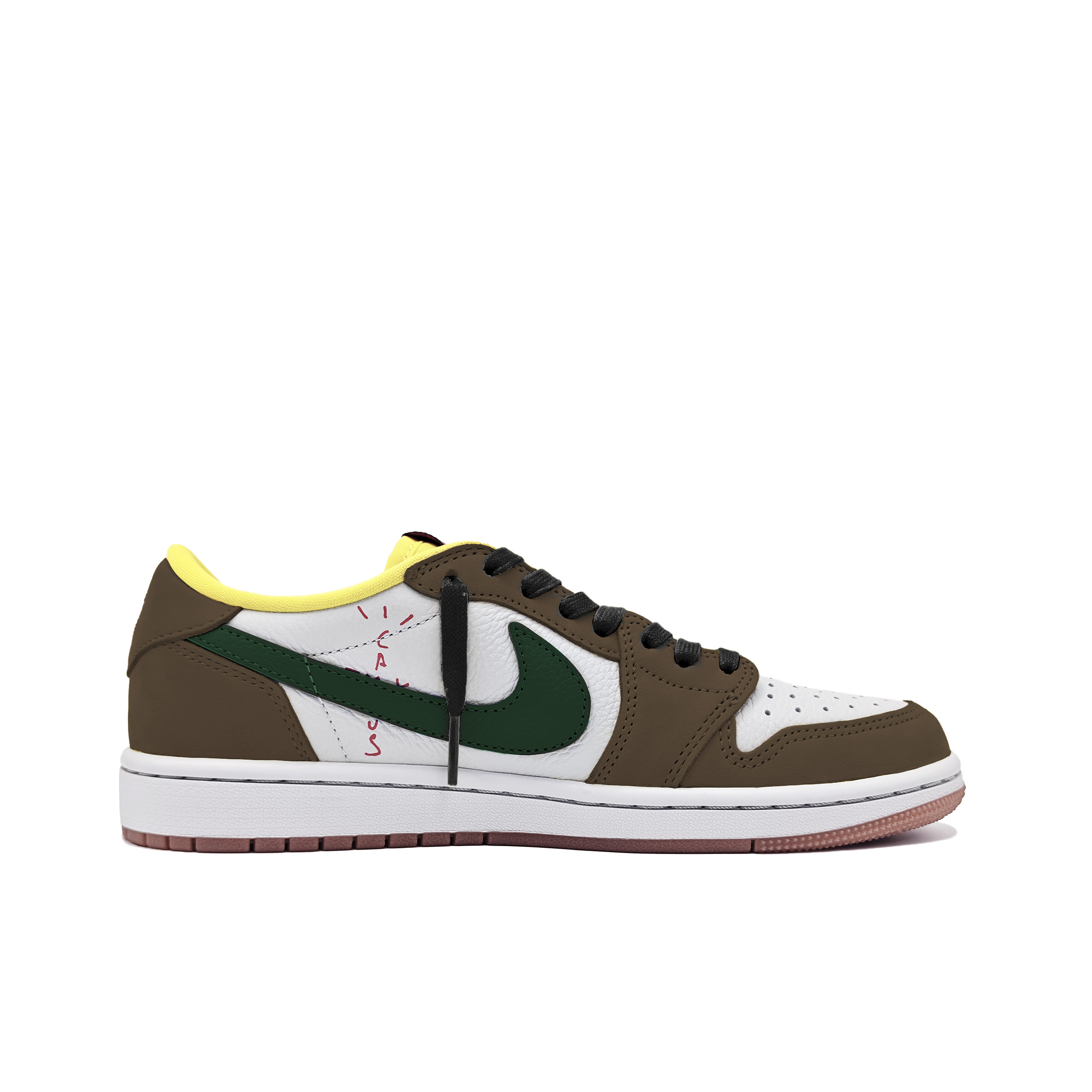 Travis Scott x Air 1 Simple Love амортизация, износостойкие низкие винтажные баскетбольные кроссовки унисекс brown Jordan, темно-коричневый — фото 3