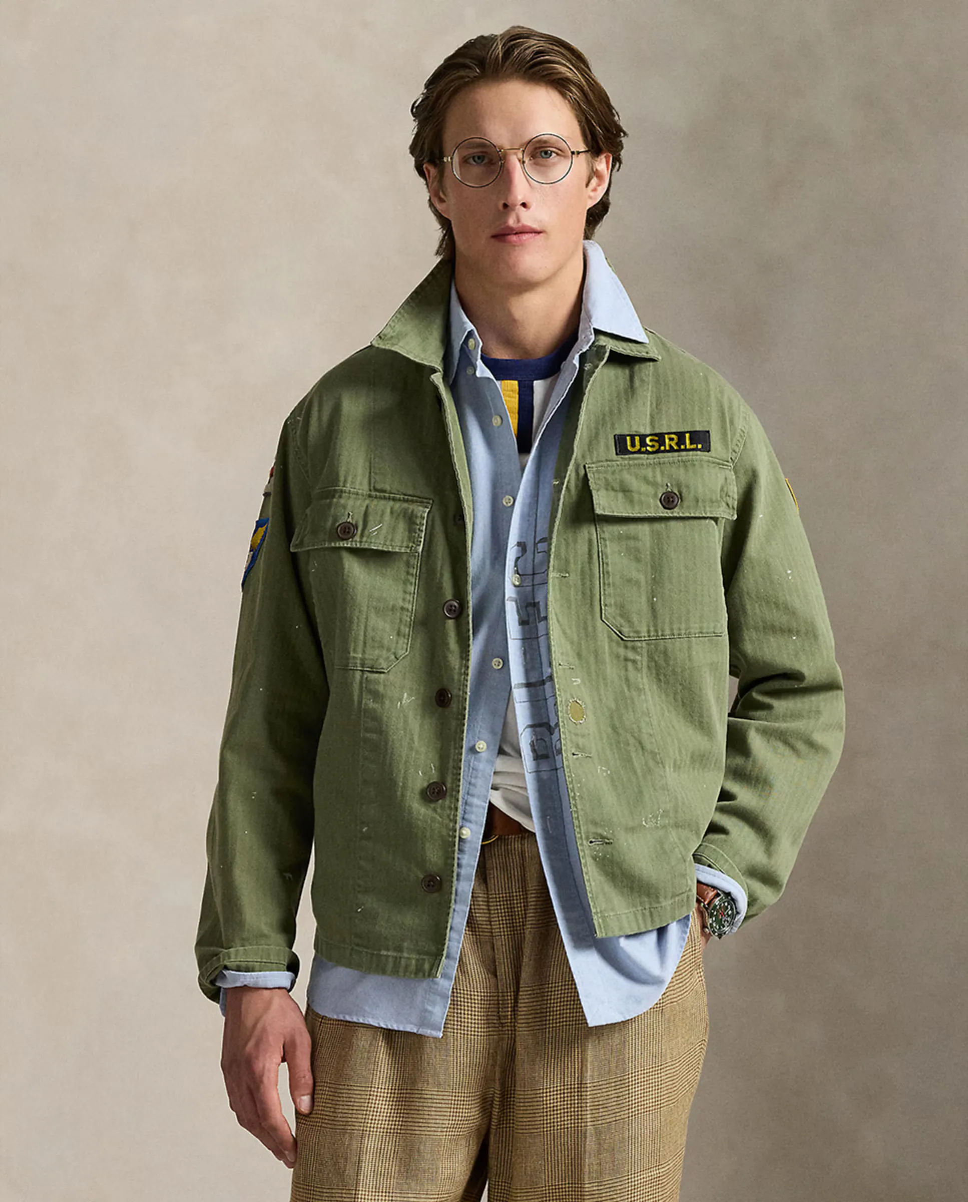

Мужская хлопковая рубашка Regular fit Polo Ralph Lauren, серый