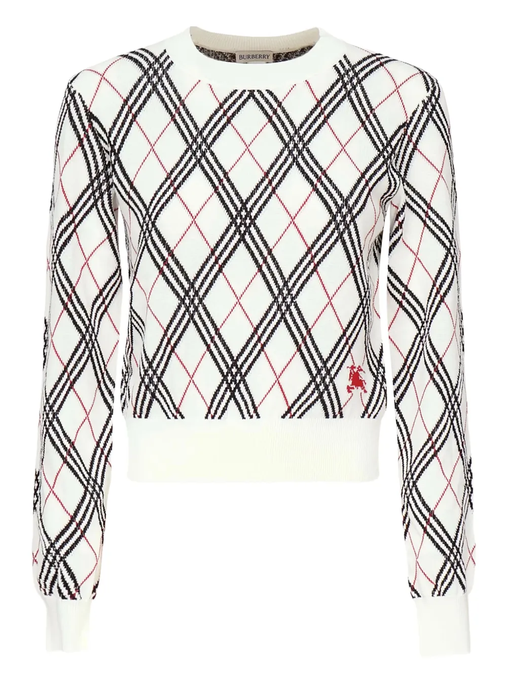 

Свитер с узором BURBERRY, белый