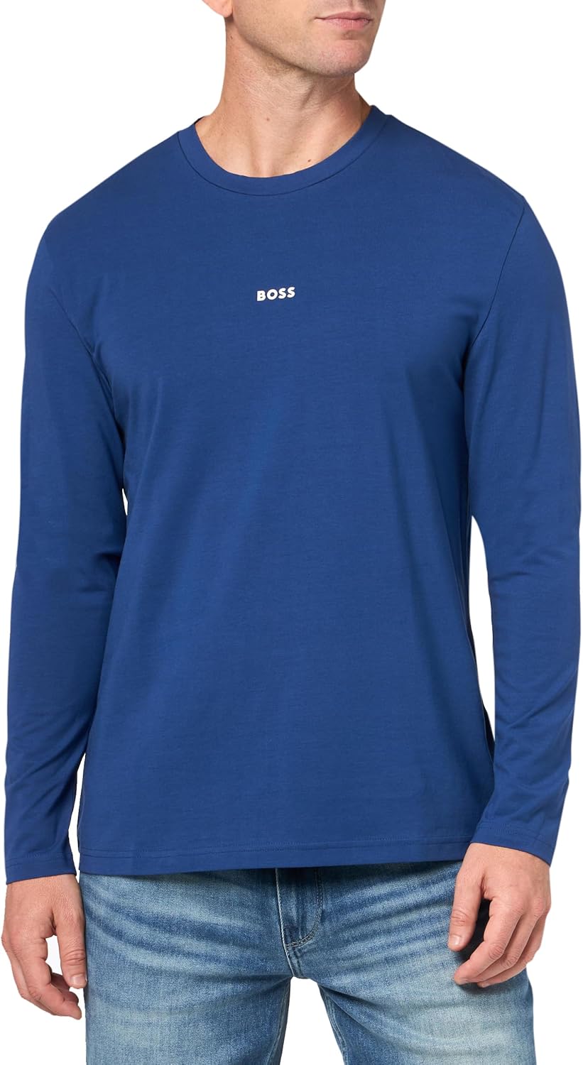 

BOSS Мужская футболка с логотипом на груди, Regular Fit, с длинными рукавами, хлопок, размер S, Blue Sapphire, Синий, BOSS Мужская футболка с логотипом на груди, Regular Fit, с длинными рукавами, хлопок, размер S, Blue Sapphire