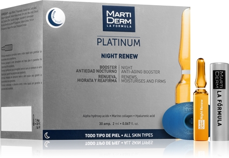 

Отшелушивающая сыворотка в ампулах MartiDerm Platinum Night Renew, 30× 2 ml