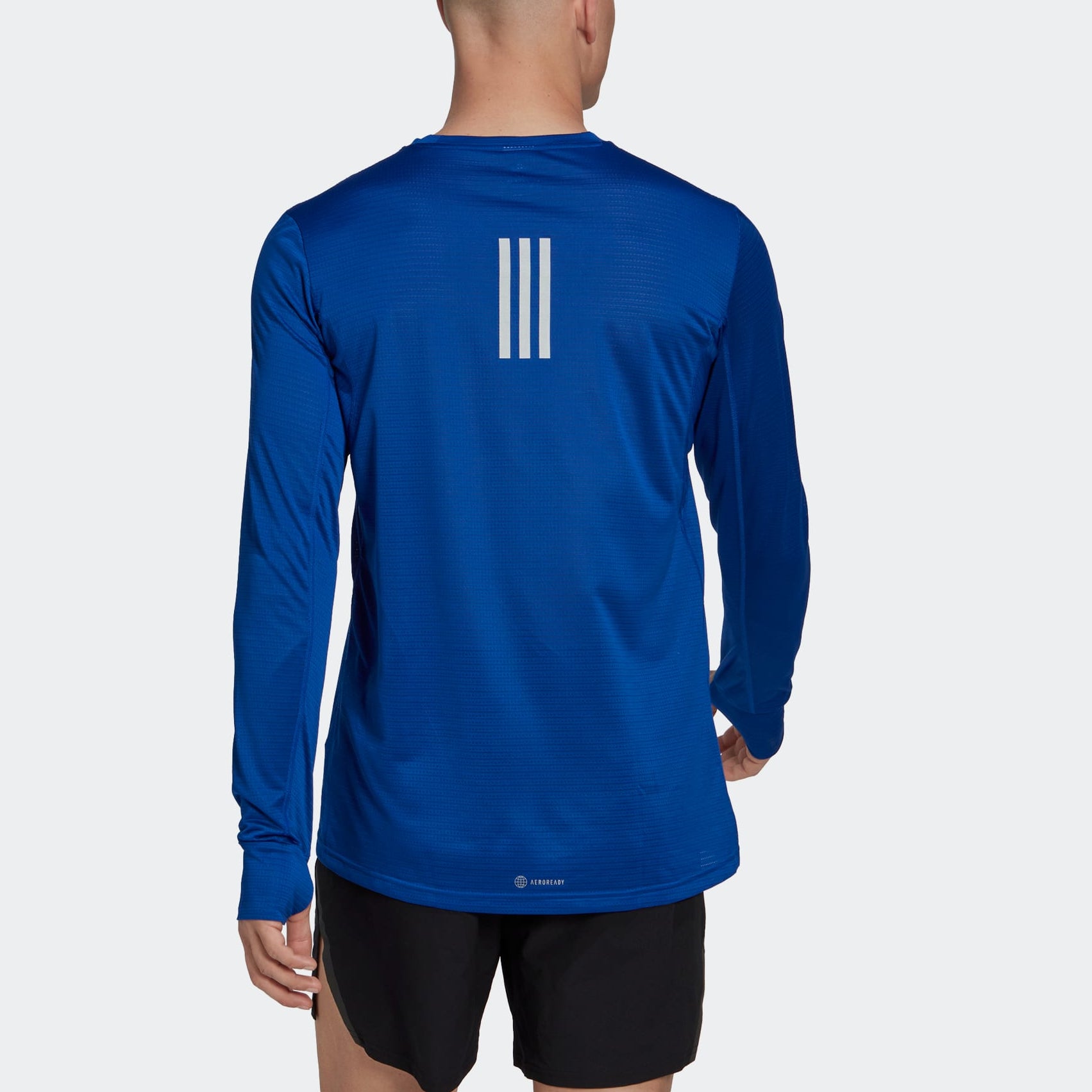 Футболка adidas Otr Long Sleeve Logo T-shirt Asia Sizing 'Blue' HL5983 — фото 4