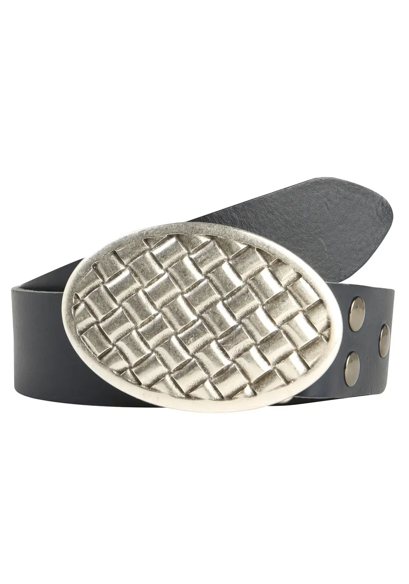 

Кожаный ремень LIFEBURG by showroom 019° со сменной застежкой "Oval Braided" Rettungsring By Showroom 019°, синий