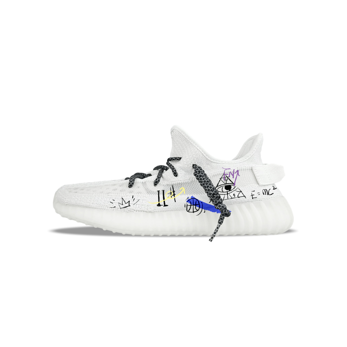 

Adidas Originals Изнашивающиеся низкие кеды Yeezy Boost 350 V2 повседневные унисекс бело-голубые, цвет White Blue