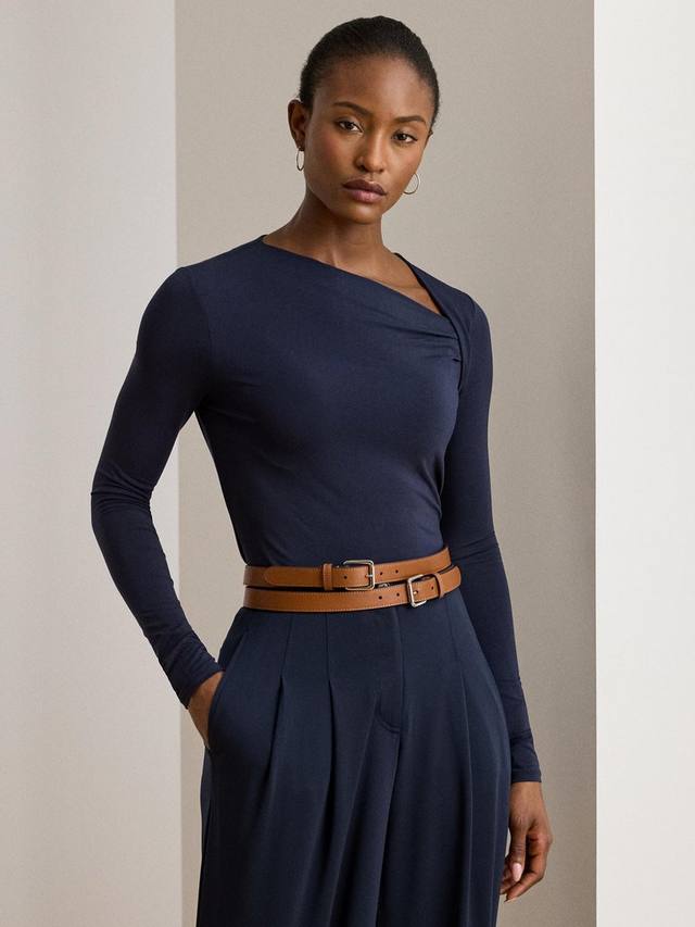 

Асимметричный топ Lauren Matzi из стрейч-джерси Ralph Lauren, Lauren Navy