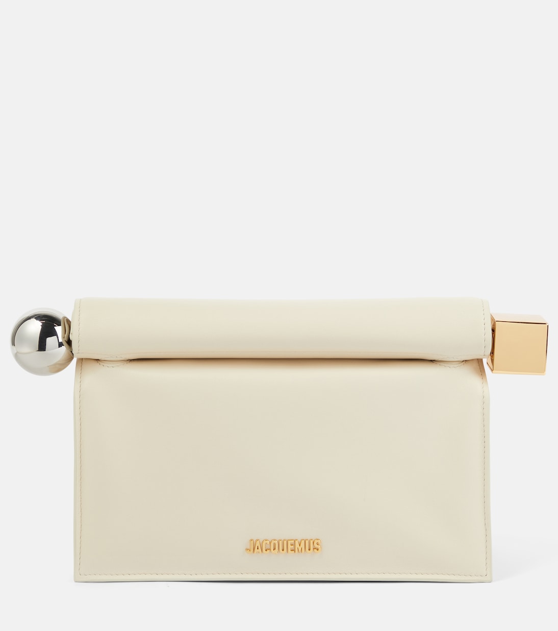 

Кожаный клатч La Pochette Rond Carré Jacquemus, Light Ivory