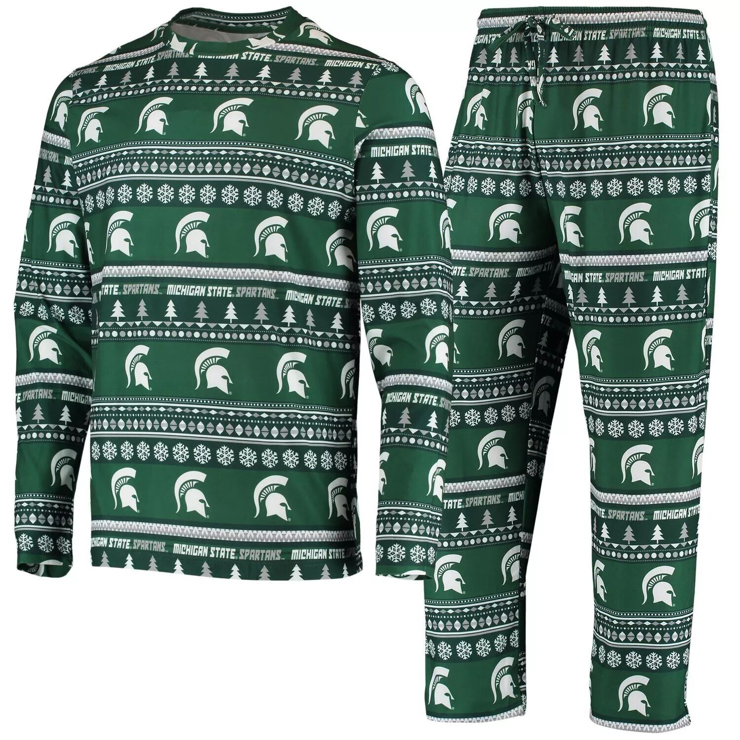 

Men's Concepts Sport Green Michigan State Spartans Ugly Sweater вязанный комплект из топа и брюк с длинными рукавами
