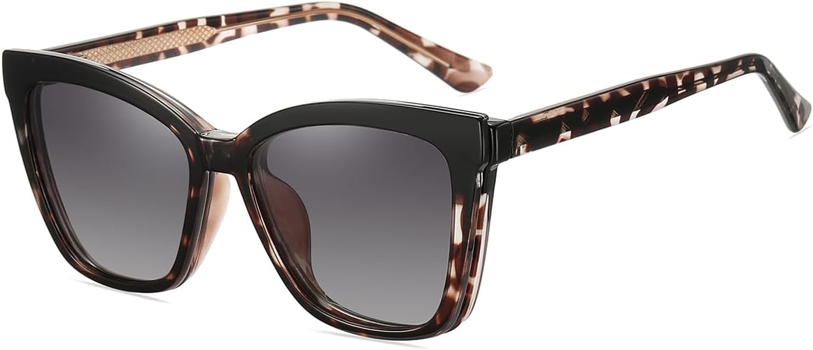 

Поляризованные солнцезащитные очки TR90 с оправой, защитой от УФ-излучения UV400, накладными линзами для защиты от синего света, женские, с ацетатными дужками, очки для вождения weiyuchen, Black Leopard Frame