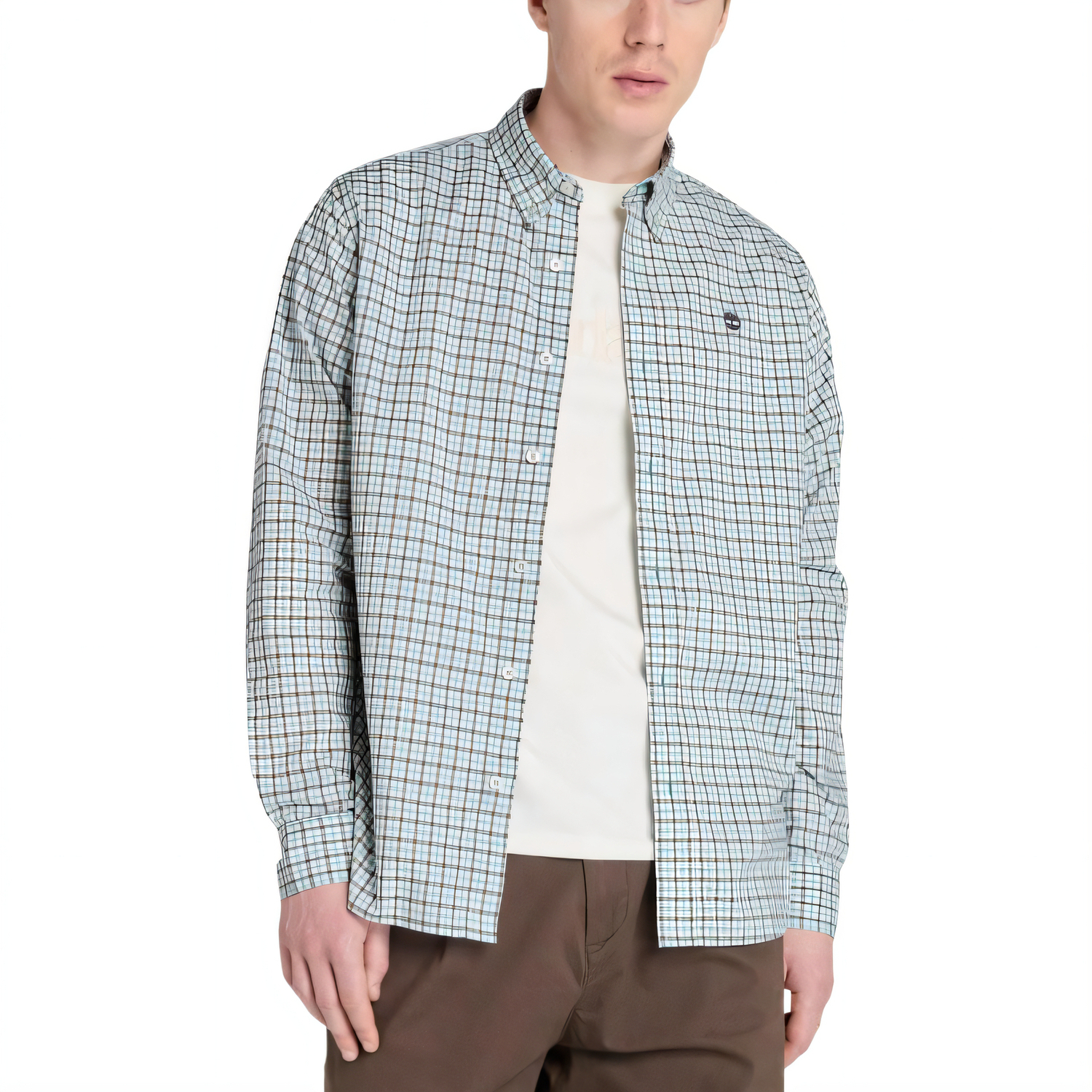 

Timberland Рубашка мужская светло-зеленая с лацканом Moderate