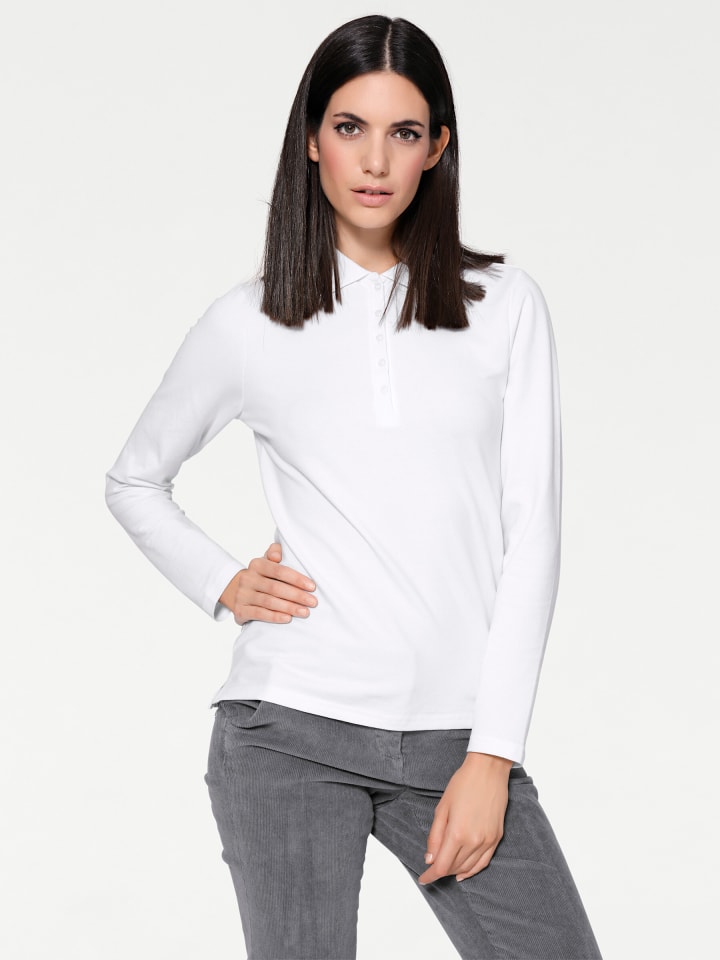 

Рубашка поло с длинными рукавами белого цвета Heine