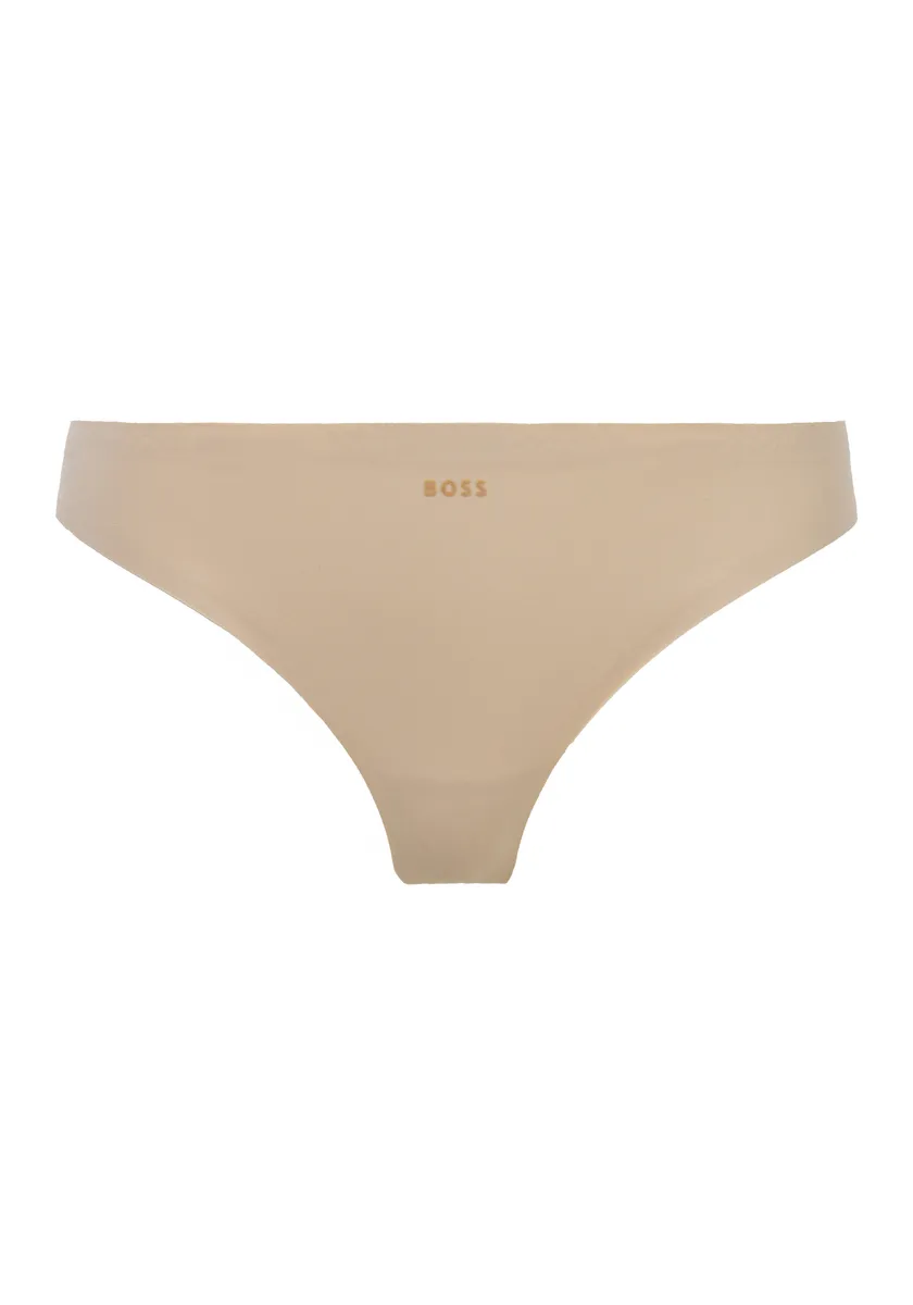 

Трусики BOSS "THONG LASER CUT", с надписью-логотипом, бежевый