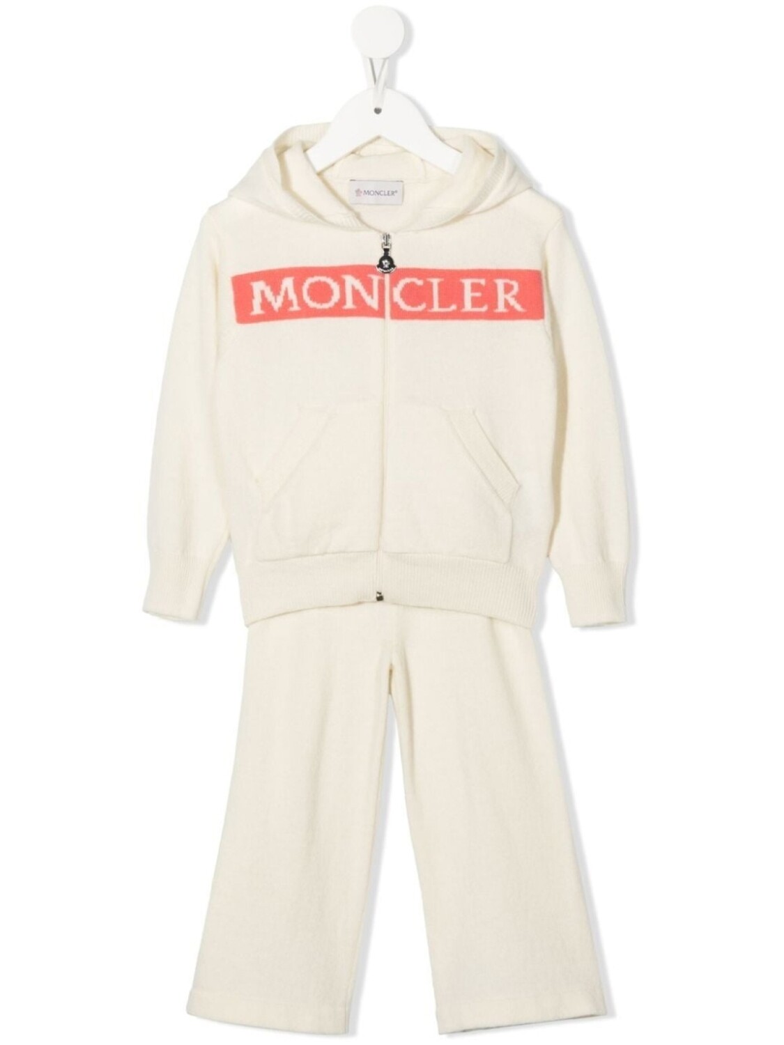 

Moncler Enfant спортивный костюм из необработанной шерсти, белый