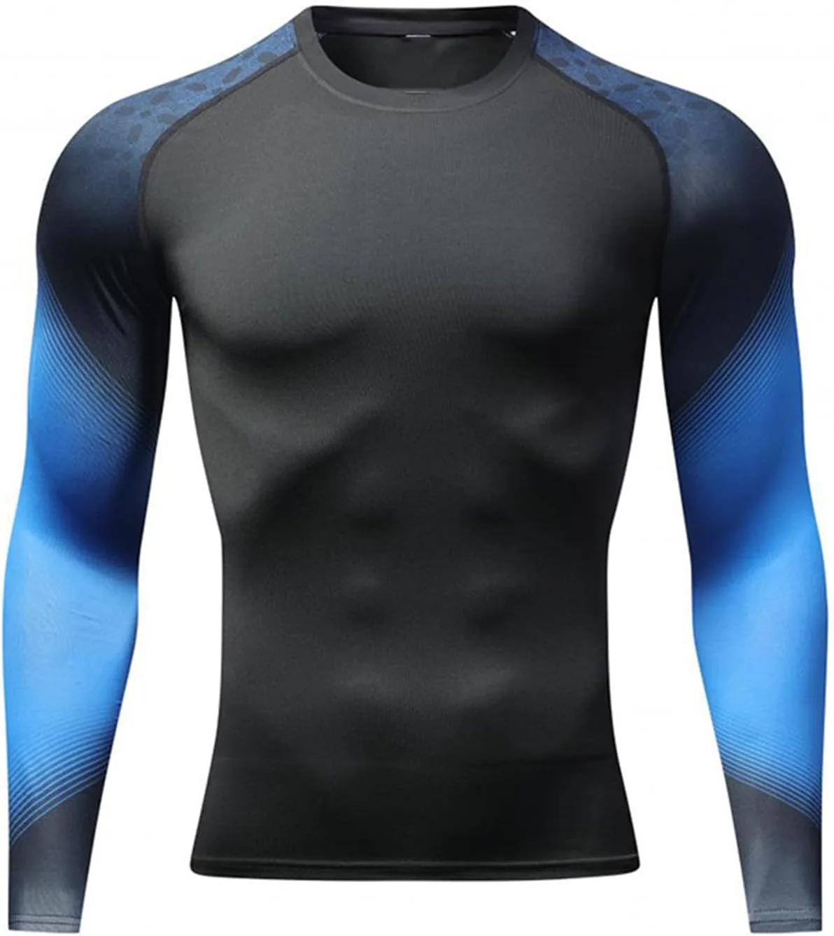 Мужская спортивная рубашка с длинным рукавом Slim Fit, градиентный цвет